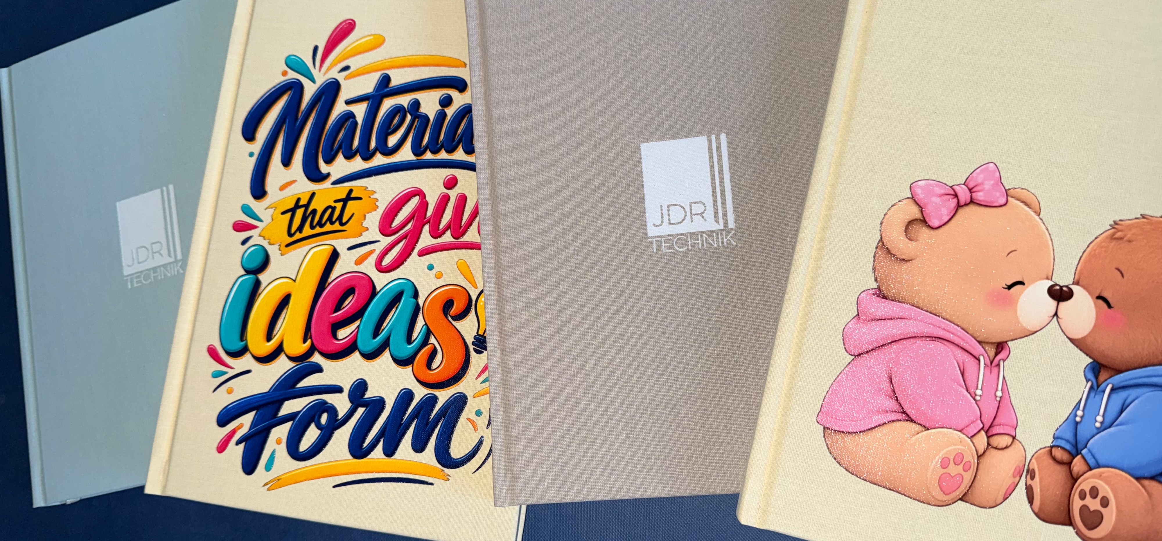WIKITEX Kanafix cotton bookbinding cloth with UV printed notebook covers